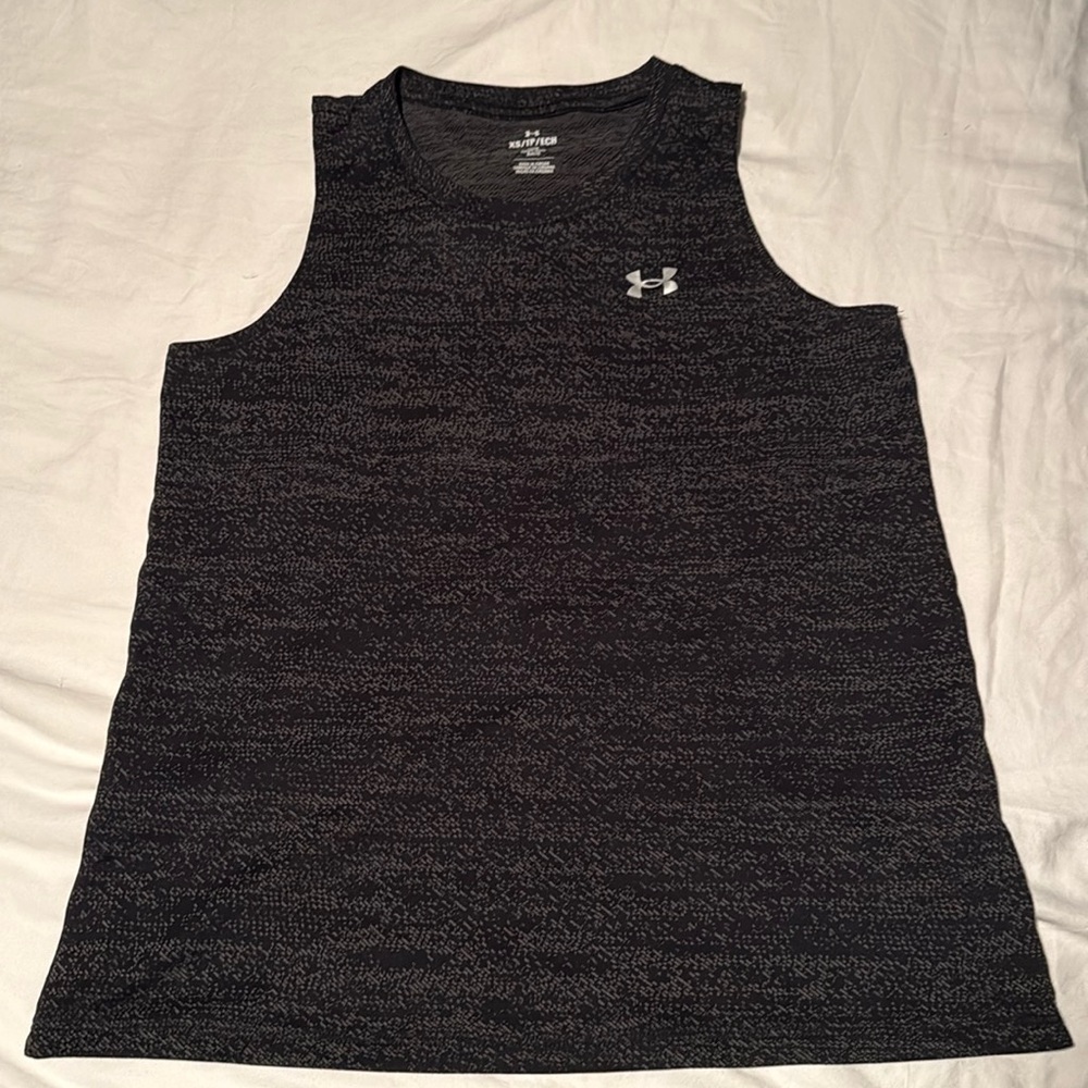 Under armour tank top mainly black- XS- like new- worn once